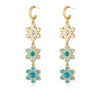 HolidayQbee Christmas Earrings For Women With Three Colors Snowflake Xmas Earrings Christmas Dangle Drop Earrings Snowflake Earrings Unique Holiday Earring Jewelry