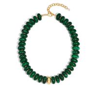 HolidayQbee Chunky Bead Necklace For Women, Statement Green Resin Beaded Necklace, Boho Summer Choker, Colourful Beach Jewelry