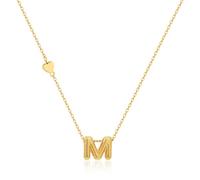 HolidayQbee Gold Initial Letter M Necklace for Women - Elegant, Hypoallergenic, Non-Tarnish Personalized Jewelry, Modern Design for Daily Wear or Special Occasions, Gift for Her