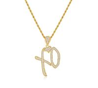 HolidayQbee Gold XO Pendant Necklace For Women, Hugs & Kisses Charm On Rope Chain, Adjustable Extender, Hypoallergenic Nickel-Free, Tarnish-Resistant Fashion Jewellery