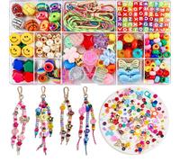 HolidayQbee Keyring Making Kit DIY Bag Charm Sports Bead Accessories Craft Set for Custom Keychains, Bracelets & Charms - Includes Baseball, Football, Volleyball Thread Gift for Kids & Adults