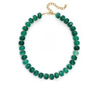 HolidayQbee Statement Green Resin Necklace, Large Abacus Bead Collar, Marbled Effect Chunky Jewellery For Women, Boho Beach Style Accessories