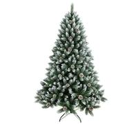 Holidays Artificial Christmas Tree 120/150/180/210cm Flocked Snow Trees With Pine Cone Decoration Unlit Encrypted Simulated Fir Tree Decorations(150cm)