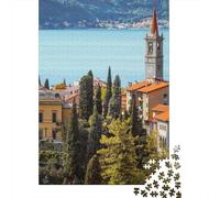 Holidays on Lake Como 1000 Piece Jigsaw Puzzle, Alpine Village Landscape, Interlocking Paper Pieces, Mindful Activity for Home Décor Fans, Gift Idea, 70x50cm/1000pcs