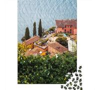 Holidays on Lake Como Jigsaw Puzzle 1000 Pieces, Lakeside Architecture Scene, Premium Paper Puzzle, Decorative Artwork for Adults, 38x26cm/1000pcs