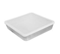 HOLIDYOYO 1 Set Roasting Pan With Lid Rack For Mom Women Wife Stainless Steel Rectangular Roaster Bbq Grill Basket Nonstick Baking Sheet Oven Cookware For Meat Vegetable Chicken