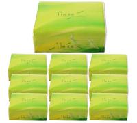 HOLIDYOYO 10 Packs Bamboo Pulp Extraction Type Papers Practical Napkin Tissue Light Yellow for Outdoor Travel and Public Use, Soft and Sturdy Paper Napkins