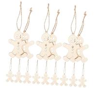 HOLIDYOYO 100pcs Gingerbread Man Craft Decorations DIY Blank Hanging Ornaments for Christmas Party Window Door Display Reusable Holiday Pendants