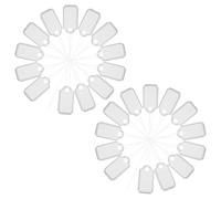 HOLIDYOYO 100pcs White Paper Jewelry Price Tags with Silver Edge and Cotton String, Strung Label Tags for Necklaces Bracelets Clothing Retail Display, 2pcs