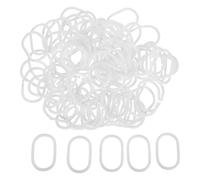 HOLIDYOYO 100Pcs White Plastic Shower Curtain Hooks Rings Oval Plastic Drapery Hanging Hooks for Standard Rods Smooth Glide Shower Curtain Hangers for Bathroom Use