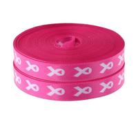 HOLIDYOYO 10Mm X 9M Polyester Breast Cancer Awareness Ribbon 2 Rolls for Fundraising, Wrapping, Crafting, Wreaths, and Community Events Decoration