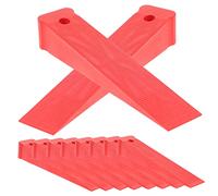 HOLIDYOYO 10pcs Door Shims Plastic Pp Wedges Red Non-slip Furniture Levelers for Uneven Floors Home Improvement Fix Wobbly Furniture Desks