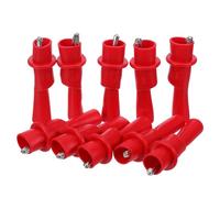 HOLIDYOYO 10pcs Insulated Electrical Test Alligator Clips Red - Small Multimeter Crocodile Clamps for Wire Test Leads, Battery Clips for Industrial and Scientific Use