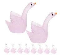 HOLIDYOYO 10pcs Mini Resin Swan Figurines Luminous Animal Ornaments for Fairy Garden Accessories Compact Decorative Statues for Moss Landscape and Miniature Scene Layout