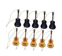 HOLIDYOYO 10pcs Miniature Xmas Guitar Ornaments Compact Lightweight Xmas Accessories for Christmas Tree Decorations Party Favors Unique Design for Holiday Celebrations