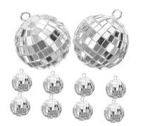 HOLIDYOYO 10pcs Reflective Mirror Disco Balls Hanging Garden Decorations Outdoor Party Ornaments with Lanyard for Ceiling Window Wedding Centerpieces