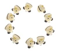 HOLIDYOYO 10pcs Small and Large Copper Dog Bells for Collar DIY Pet Collar Charms for Puppies and Huskies Yellow Small Bells