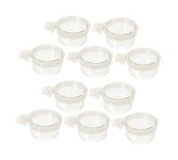 HOLIDYOYO 10pcs Small Hanging Bird Feeding Bowls Parrot Food and Water Cups Acrylic Cage Feeder Accessories Suitable for Parrots Cockatiels and Poultry