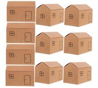 HOLIDYOYO 10PCS Small House Shaped Goodies Boxes Paper Treat Packaging for Candy Cookies Desserts Wedding Party Favor Celebration
