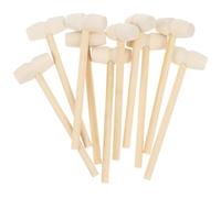 HOLIDYOYO 10pcs Solid Wood Mini Hammers with Long Handles Educational Montessori for Enhance Finger Grasping and Hand-eye Coordination Versatile Small Wood Mallets for Play and Crafts