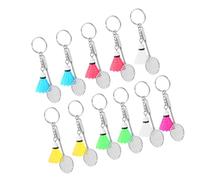 HOLIDYOYO 11pcs Mini Badminton Keychain Set Racket and Shuttlecock Pendants - Sports Party Favors and Souvenirs for Badminton Enthusiasts and Players