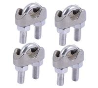 HOLIDYOYO 12 Pcs U Type Wire Rope Clamps with Bolts Stainless Steel Hardware Clips for Secure Cable Fastening Outdoor Fence Equipment