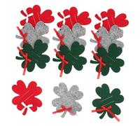 HOLIDYOYO 12pcs Christmas Four Leaf Clover Felt Wallets Money Clip Holder Card Organizer in Red Green Gray for Festive Giving and Voucher Storage