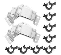 HOLIDYOYO 12pcs Hard Hat Headlamp Clips and Battery Wire Fastening Clips, Metal Helmet Light Holder Set for Miner Safety Helmet Accessories, Secure Headlight Mounts for Industrial and