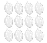 HOLIDYOYO 12Pcs Large Plastic Egg Shaped Fillable Balls 100X66Mm, Hollow Candy Boxes Christmas Hanging Ornaments for Holiday Party Decorations