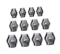 HOLIDYOYO 12pcs Stainless Steel Single Bolt Cable Clamps Wire Rope Connectors for Secure Fastening Hardware Parts for Wire Management and Cable Splicing