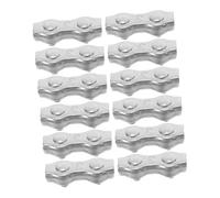 HOLIDYOYO 12pcs Stainless Steel Wire Rope Clamps Double Cord Locks Split Cable Connectors for Electric Fence Secure Clamping for Home Decor and Commercial Use