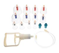 HOLIDYOYO 12pcs Vacuum Suction Cupping Set for Home Use, Plastic Cupping Cups with Pump, and Beauty Tool for Body Massage and Relaxation