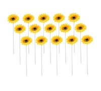 HOLIDYOYO 15pcs Sunflower Garden Stakes Vibrant Petals Decorative Inserts for Lawn Garden Pathway Outdoor Decoration Prop