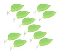 HOLIDYOYO 15pcs Tree Frog Resting Leaves with Suction Cups, Plastic Betta Leaf Pads for Aquarium and Terrarium Habitat Decorations, Fish Tank Frog Perch Accessories in Glow Green