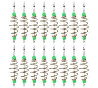 HOLIDYOYO 16pcs Carp Fishing Feeder: Bait Cage with Glow Beads - Carbon Steel Groundbait Holder - Method Feeder Accessories for Ledgering Bottom Fishing