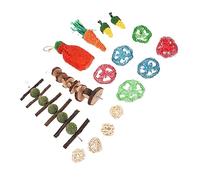 HOLIDYOYO 16pcs Natural Chew for Hamsters Rabbits Guinea Pigs Multi Functional Biting Playthings to Clean Teeth Durable Material for Healthy Pet Enjoyment