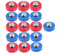 HOLIDYOYO 16Pcs Tabletop Soccer Game Rolling Beads Steel Plastic Rollers with Vibrant Red Blue Colors Replacement Pucks for Mini Football Curling Game Accessories