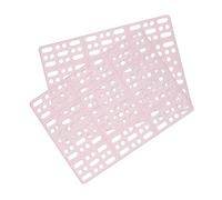 HOLIDYOYO 2 Pcs Pink Rabbit Foot Mats with Fixed Tabs PVC Plastic Pet Cage Pads for Guinea Pigs Chinchillas Cats Puppy Cage Non Slip Comfortable Gridded Design for Easy Cleaning