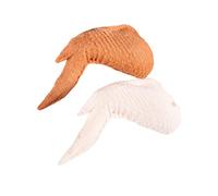 HOLIDYOYO 2 Pcs Rubber Dog Biting Pet Molar Chew with Realistic Chicken Wing Design in Fleshcolor and Creamy White Grinding Trainer for Puppies and Dogs