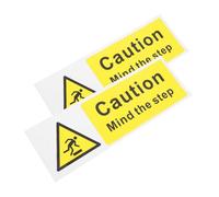 HOLIDYOYO 2 Pcs Self Adhesive Caution Watch Your Step Sign for Indoor Stairs Safety Floor Decal for Doorways and Hallways Strong Adhesion Slip Prevention Stickers