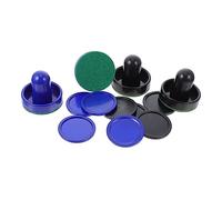 HOLIDYOYO 2 Sets Mini Air Hockey Pucks Replacement Hockey Parts for Table Game Accessories with Pushers and Felt Pads Suitable for Home Arcade