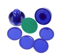 HOLIDYOYO 2 Sets Wear Resistant Air Hockey Pucks and Paddles Portable and Blue Plastic Replacement Accessories for Air Hockey Tables Includes Paddles and Pucks for Game Use