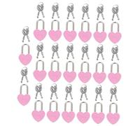 HOLIDYOYO 20 Sets Mini Heart Shape Padlocks with Keys Small Metal Locks for Backpacks Schoolbags Suitcases Jewelry Boxes Decorative Safety Locks for Diaries and Travel Accessories