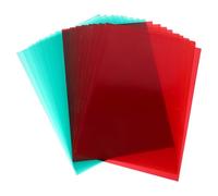 HOLIDYOYO 20pcs Colored PVC Plastic Sheets Gel Light Filters, Red Green 0.3mm 210×297mm, Translucent Correction Light Gel Filters for Teaching and Photography