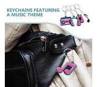 HOLIDYOYO 20pcs Music Key Chain PVC Musical Note Pendant Vintage Style Music Party Favors Keyring Bag Charm DIY Decoration