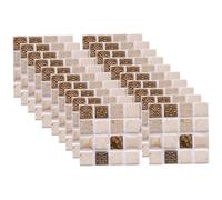HOLIDYOYO 20pcs Patterned PVC Tile Stickers Removable Adhesive Floor and Wall Decals for Kitchen Bathroom Living Self-Stick Vintage Mosaic Design