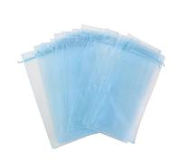 HOLIDYOYO 20pcs Sheer Organza Wine Bottle Cover Wrap Bags for Wine Bottle Presentation Lake Blue