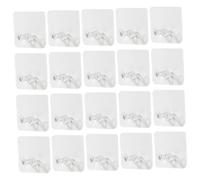 HOLIDYOYO 20pcs Transparent Adhesive Power Plug Storage Hooks Plastic Wall Mounted Plug Holders for Keys Bags Objects Strong Load Capacity Multi Purpose Organizer for Home and Office