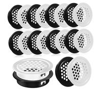 HOLIDYOYO 24 Pcs Round Air Vent Covers for Wardrobe and Cabinet Soffit Vents with Buckle Design for Stable Installation Two Colors Black and White Easy to Install Ventilation Grilles for