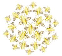 HOLIDYOYO 24pcs Bee Ornaments Removable Decorative Wall Stickers for Wedding Party Home Decor Realistic Bees Decals Wall Art for Smooth Easy to Apply